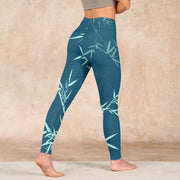 Buddha Stones Lush Turquoise Bamboo Panda Pattern Gym Leggings Women's Yoga Pants Leggings BS 4