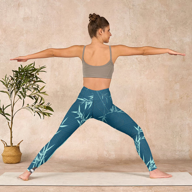 Buddha Stones Lush Turquoise Bamboo Panda Pattern Gym Leggings Women's Yoga Pants - image 11