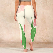 Buddha Stones Pink Tulip Flower Print Gym Fitness Leggings Women's Yoga Pants - image 15