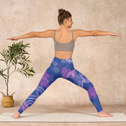Buddha Stones Purple Dragon Phoenix Flowers Print Gym Leggings Women's Yoga Pants - image 11