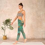 Buddha Stones Chinese Style Green Mountains Landscape Print Lycra Fabric Fitness Leggings Women's Yoga Pants - image 13