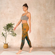 Buddha Stones Dark Goldenrod Mountain Print Fitness Leggings Women's Yoga Pants Leggings BS 13