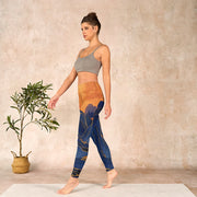 Buddha Stones Dark Blue Mountain Sunset Print Fitness Leggings Women's Yoga Pants - image 13