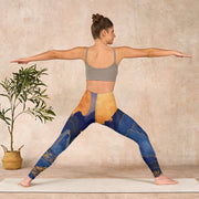 Buddha Stones Dark Blue Mountain Sunset Print Fitness Leggings Women's Yoga Pants - image 11