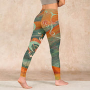 Buddha Stones Dunhuang Flying Apsaras Print Gym Leggings Women's Yoga Pants - image 5