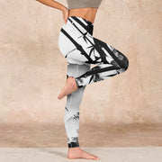Buddha Stones Ink Painting Bamboo Pine Mountain Scenery Print Gym Leggings Women's Yoga Pants - image 16