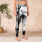 Buddha Stones Ink Painting Bamboo Pine Mountain Scenery Print Gym Leggings Women's Yoga Pants - image 4