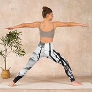 Buddha Stones Ink Painting Bamboo Pine Mountain Scenery Print Gym Leggings Women's Yoga Pants - image 11