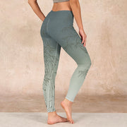 Buddha Stones Bamboo Leaves Sketch Print Sports Leggings Women's Yoga Pants - image 3