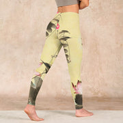 Buddha Stones Pink Blooming And Unbloomed Lotus Print Gym Leggings Women's Yoga Pants - image 5