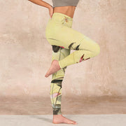 Buddha Stones Pink Blooming And Unbloomed Lotus Print Gym Leggings Women's Yoga Pants - image 16