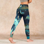Buddha Stones Mountains Phoenix Feather Exercise Leggings Women's Yoga Pants - image 5