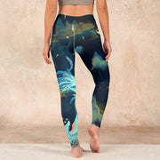 Buddha Stones Mountains Phoenix Feather Exercise Leggings Women's Yoga Pants Leggings BS 15