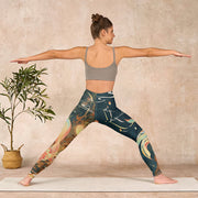 Buddha Stones Dark Slate Gray Double Koi Fish Sky Lantern Tower Exercise Leggings Women's Yoga Pants - image 11
