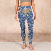 Buddha Stones Lotus Flowers Print Gym Leggings Women's Yoga Pants Leggings BS 1