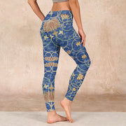 Buddha Stones Lotus Flowers Print Gym Leggings Women's Yoga Pants