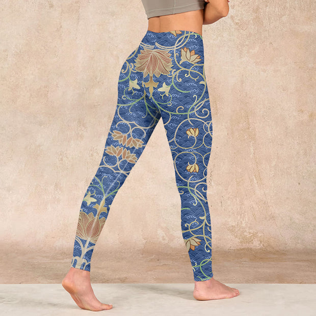 Buddha Stones Lotus Flowers Print Gym Leggings Women's Yoga Pants - image 5