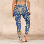 Buddha Stones Lotus Flowers Print Gym Leggings Women's Yoga Pants