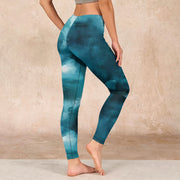 Buddha Stones Dark Green Cloud Gym Leggings Women's Yoga Pants - image 3