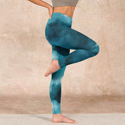 Buddha Stones Dark Green Cloud Gym Leggings Women's Yoga Pants - image 16