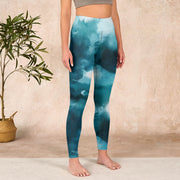 Buddha Stones Dark Green Cloud Gym Leggings Women's Yoga Pants