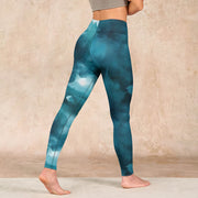 Buddha Stones Dark Green Cloud Gym Leggings Women's Yoga Pants - image 5