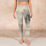 Buddha Stones Mountains Shrouded In Mist Wild Goose Gym Leggings Women's Yoga Pants