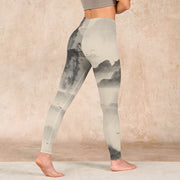 Buddha Stones Mountains Shrouded In Mist Wild Goose Gym Leggings Women's Yoga Pants Leggings BS 4