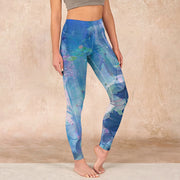 Buddha Stones Lotus Flowers Leaves Birds Gym Leggings Women's Yoga Pants - RoyalBlue - US18，UK/AU22，EU50 (4XL) - image 1