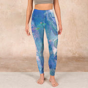 Buddha Stones Lotus Flowers Leaves Birds Gym Leggings Women's Yoga Pants - image 2