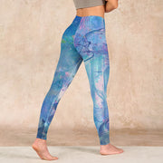 Buddha Stones Lotus Flowers Leaves Birds Gym Leggings Women's Yoga Pants - image 5