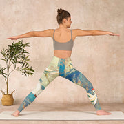 Buddha Stones Blue Red-crowned Crane Pine Tree Print Gym Leggings Women's Yoga Pants - image 11