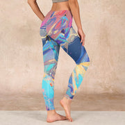 Buddha Stones Whales Swallows Waves Print Gym Leggings Women's Yoga Pants