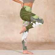 Buddha Stones Lotus Print Gym Leggings Women's Yoga Pants - image 16