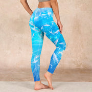 Buddha Stones Fish In The Ocean Print Gym Leggings Women's Yoga Pants