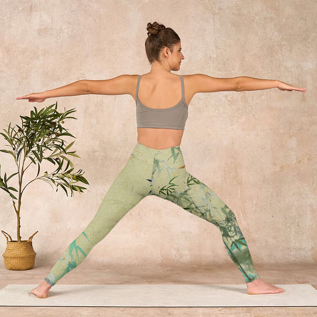 Buddha Stones Bamboo Print Lycra Fabric Fitness Leggings Women's Yoga Pants - image 11