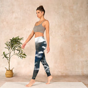 Buddha Stones Ink Painting Pine Tree Print Gym Leggings Women's Yoga Pants