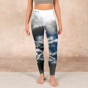 Buddha Stones Ink Painting Pine Tree Print Gym Leggings Women's Yoga Pants - image 2