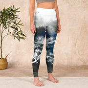 Buddha Stones Ink Painting Pine Tree Print Gym Leggings Women's Yoga Pants