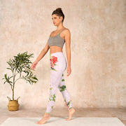 Buddha Stones Hibiscus Flowers And Leaves Print Gym Leggings Women's Yoga Pants - image 13