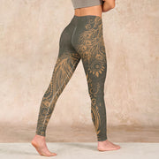 Buddha Stones Peacock Feather Print Gym Leggings Women's Yoga Pants