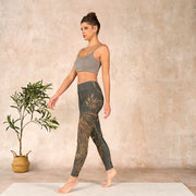 Buddha Stones Peacock Feather Print Gym Leggings Women's Yoga Pants