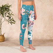 Buddha Stones Dragon Cherry Blossoms Print Gym Leggings Women's Yoga Pants - image 4