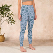 Buddha Stones Lush Flowers Plants Print Gym Leggings Women's Yoga Pants