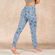 Buddha Stones Lush Flowers Plants Print Gym Leggings Women's Yoga Pants - image 5