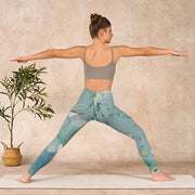 Buddha Stones Lotus Leaf Bird Print Gym Leggings Women's Yoga Pants - image 12