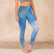 Buddha Stones Blue Dolphin Print Fitness Leggings Women's Yoga Pants - LightSkyBlue - US18，UK/AU22，EU50 (4XL) - image 1