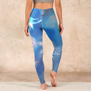 Buddha Stones Blue Dolphin Print Fitness Leggings Women's Yoga Pants - image 17