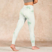 Buddha Stones Green Bamboo Leaves Print Sports Leggings Women's Yoga Pants