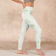 Buddha Stones Green Bamboo Leaves Print Sports Leggings Women's Yoga Pants - image 16